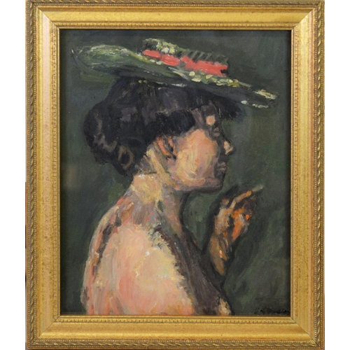 228 - AFTER WALTER SICKERT OIL ON BOARD ‘The Cigarette’ (Jeanne Daurmont)Indistinctly signed verso 9 ½” x ... 