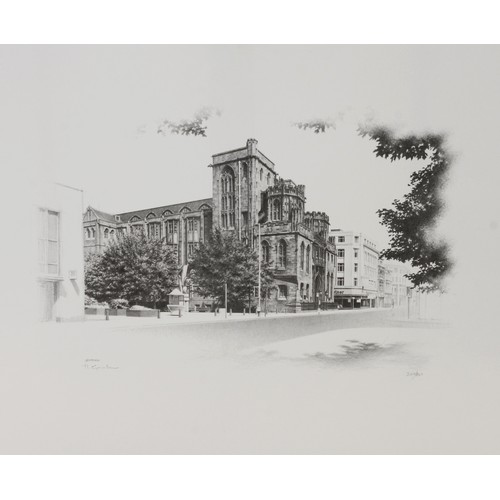 171 - MARC GRIMSHAW ARTIST SIGNED LIMITED EDITION PRINT OF A PENCIL DRAWING 'Rylands Library, Deansgate, M... 