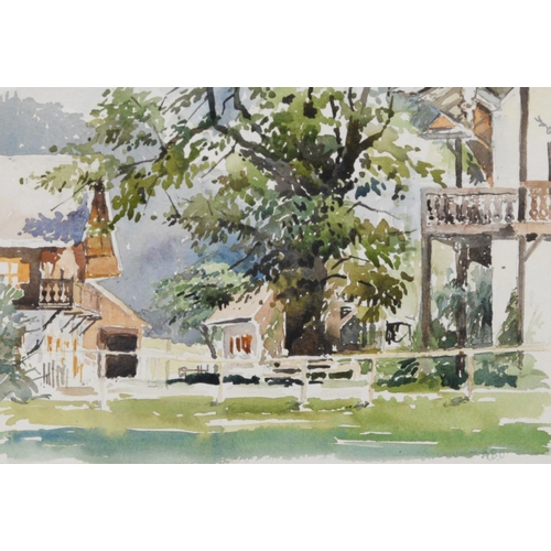 200 - ALBERT B. OGDEN (1928 - 2022)WATERCOLOUR ‘Austrian Farm’ Initialled 7” x 10” (17.8cm x 25.4cm) Prove... 