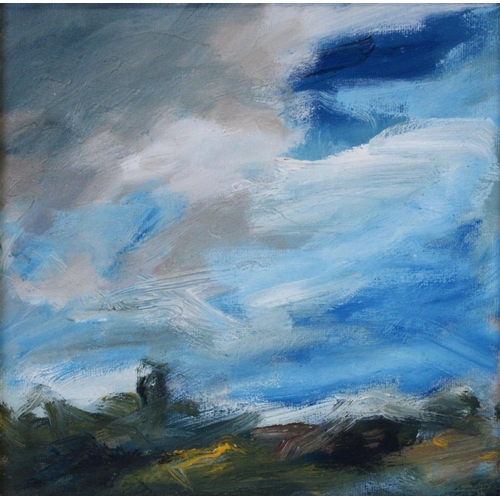 226 - CHRIS NEWSHAM (MODERN)OIL ON CANVAS Landscape Signed verso 7 ½” x 7 ½” (19cm x 19cm)MARGARET SHARP I... 