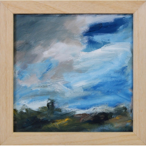 226 - CHRIS NEWSHAM (MODERN)OIL ON CANVAS Landscape Signed verso 7 ½” x 7 ½” (19cm x 19cm)MARGARET SHARP I... 