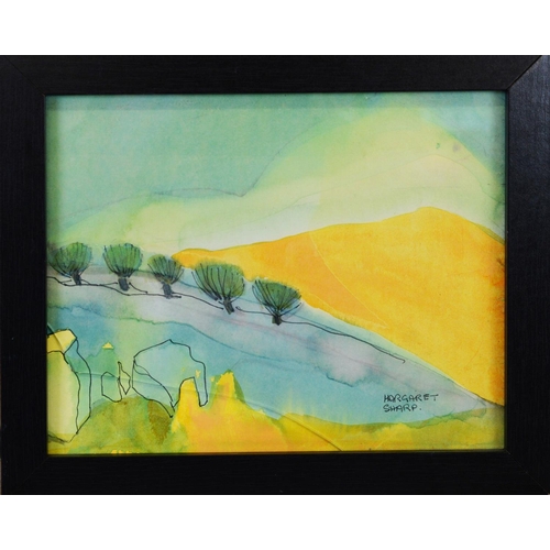 226 - CHRIS NEWSHAM (MODERN)OIL ON CANVAS Landscape Signed verso 7 ½” x 7 ½” (19cm x 19cm)MARGARET SHARP I... 