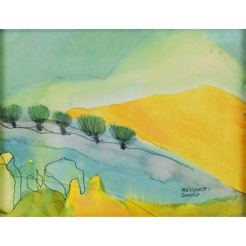 226 - CHRIS NEWSHAM (MODERN)OIL ON CANVAS Landscape Signed verso 7 ½” x 7 ½” (19cm x 19cm)MARGARET SHARP I... 