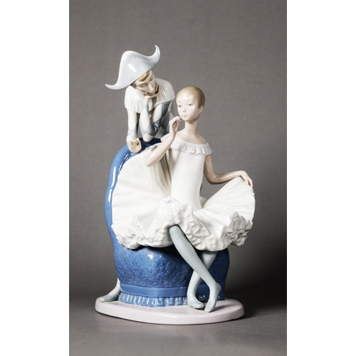 68 - NAO PORCELAIN MODEL OF A MALE and FEMALE BALLET DANCER, 12 ½