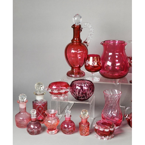 173 - SELECTION OF 29 PIECES OF VICTORIAN and LATER CRANBERRY GLASS (29)