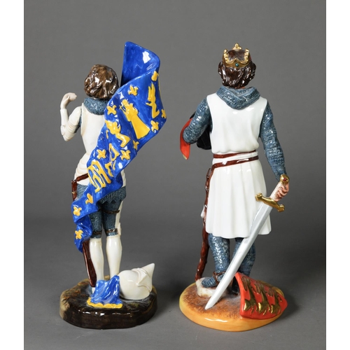 62 - TWO ROYAL DOULTON CHINA FIGURES, comprising: RICHARD THE LIONHEART, HN3675 and JOAN OF ARC, HN3681, ... 