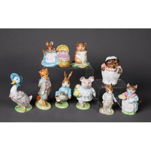 66 - EIGHT BESWICK BEATRIX POTTER POTTERY MODELS WITH GILT BACKSTAMPS, comprising: FOXY WHISKERED GENTLEM... 