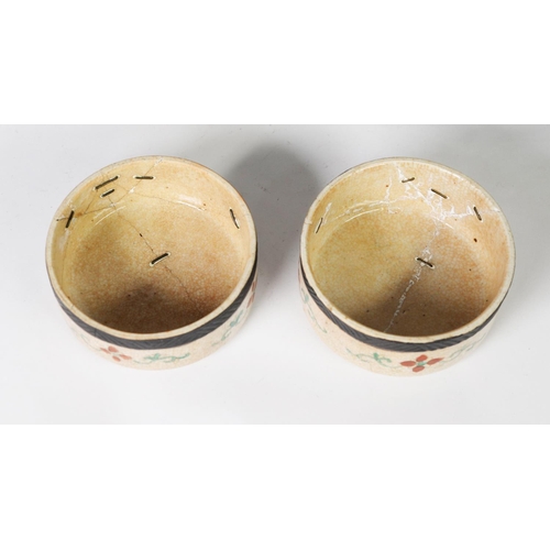 160 - PAIR OF TWENTIETH CENTURY CHINESE CRACKLE GLAZED POTTERY GINGER JARS AND COVERS, each of ovoid form ... 