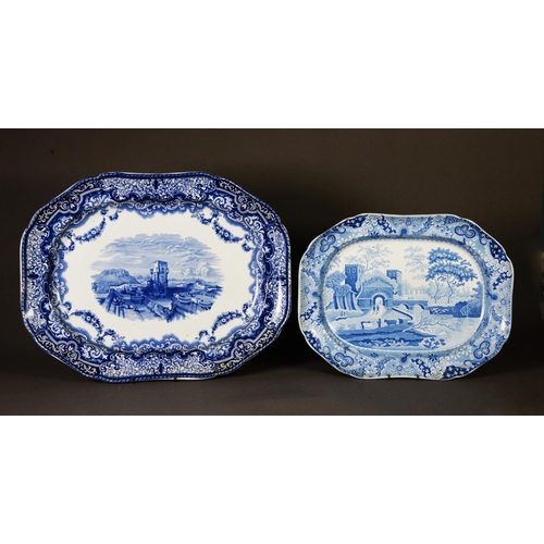 92 - A COPELAND & GARRETT MID-19TH CENTURY PEARLWARE SERPENTINE OCTAGONAL MEAT PLATE, in the 'Contine... 