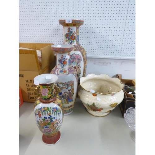 91 - THREE ORIENTAL VASES, 23 1/2