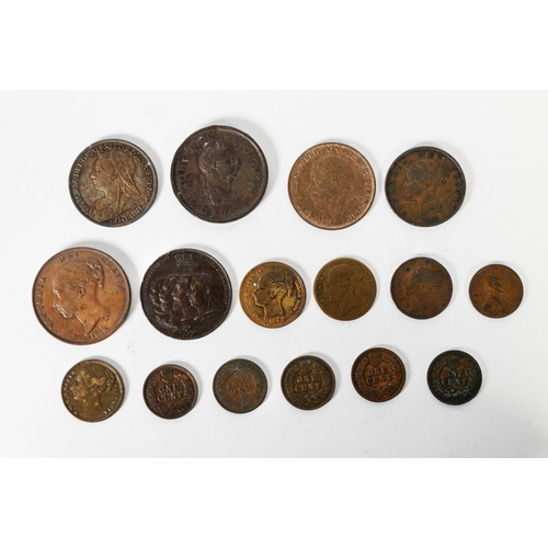 401 - BRITISH & AMERICAN COINAGE: George III 1806 penny, Victoria young-head 1858 penny, Victoria Diam... 