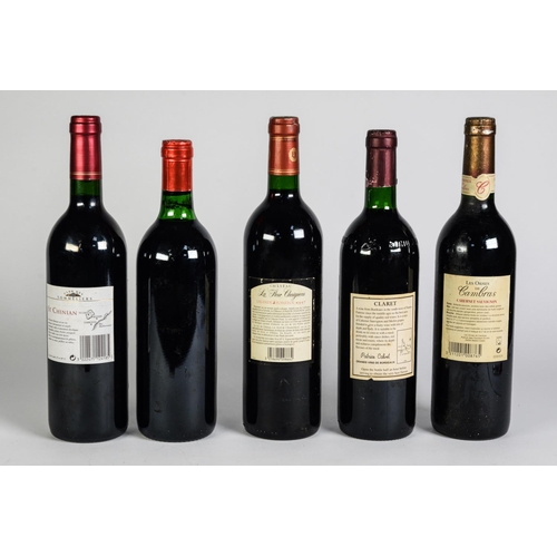 100 - FIVE BOTTLES OF FRENCH RED WINE, 1985 and later, comprising: CHATEAU FLEUR CHAIGNEAU, 1997, LES ORME... 