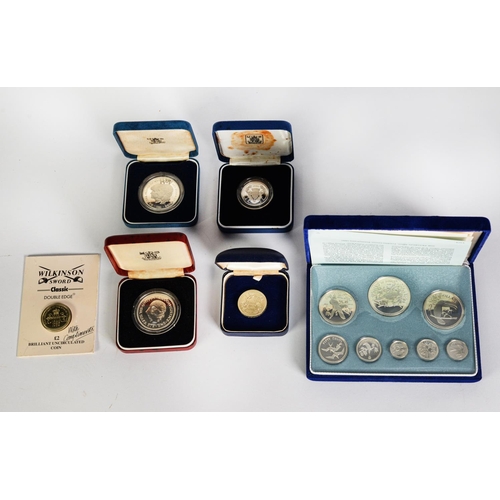 356 - FRANKLIN MINT ISSUED CASED 1974 STERLING SILVER EIGHT COIN PROOF SET OF COINAGE OF BELIZE, with Cert... 