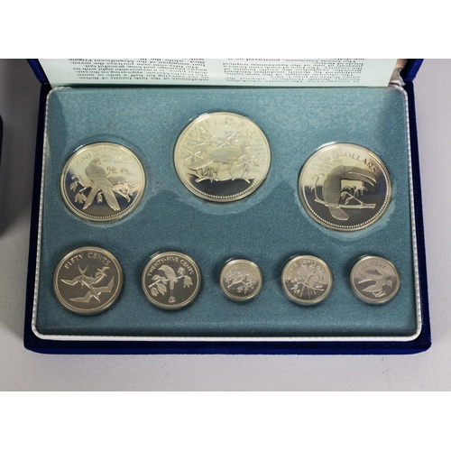 356 - FRANKLIN MINT ISSUED CASED 1974 STERLING SILVER EIGHT COIN PROOF SET OF COINAGE OF BELIZE, with Cert... 