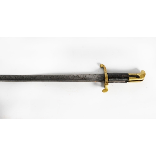 10 - PATTERN 1855 LANCASTER FALCHION BLADED SWORD BAYONET C/R- in poor condition without scabbard