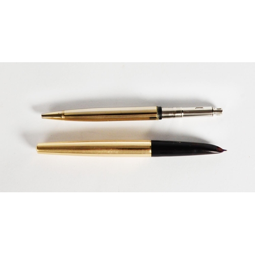 317 - PARKER 12ct ROLLED GOLD FOUNTAIN PEN, also a PARKER SONNET GOLD PLATED BALL-POINT PEN (2)