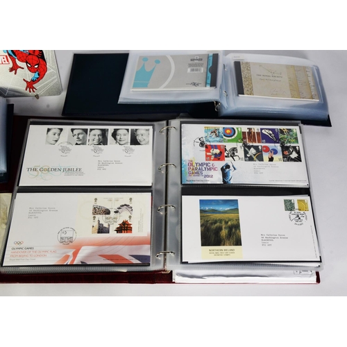 157 - STAMPS, SELECTION OF GB PRESTIGE BOOKLETS to 4 binders, plus VARIOUS LOOSE in bo, plus binder of FIR... 