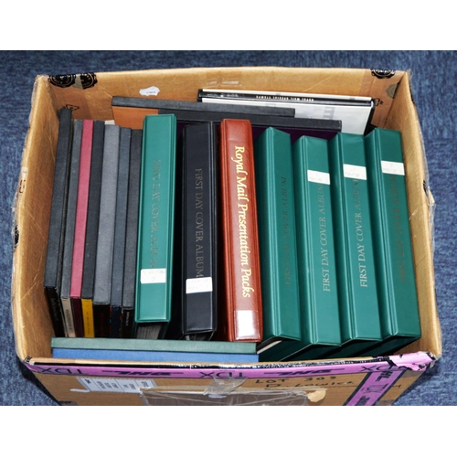 165 - STAMPS, SELECTION OF 12 GB YEAR BOOKS plus 7 GB first day cover binder, (some hand-written)