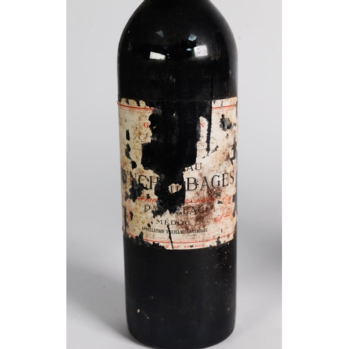 125 - VINTAGE BOTTLE OF CHATEAU LYNCH BAGES, GRAND CRU CLASSE, PAUILLAC, label badly damaged, readable dat... 