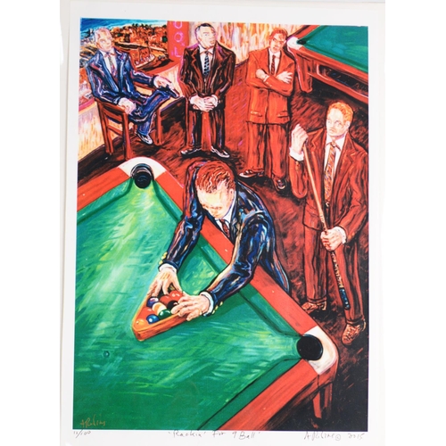 55 - ARTHUR ROBINS SET OF SIX ARTIST SIGNED LIMITED EDITION ACRYLIC EMULSION COLOUR PRINTS Pool and Billi... 