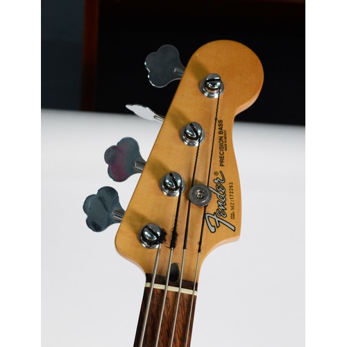 150 - FENDER PRECISION BASS STYLE FOUR STRING ELECTRIC GUITAR, in black, bears Fender label and serial no:... 