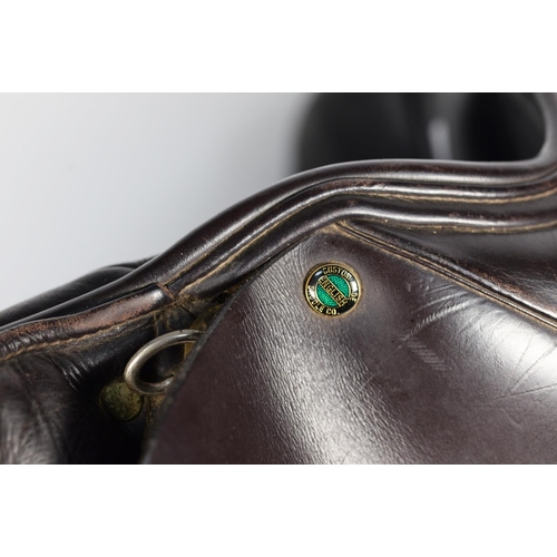 232 - THE CUSTOM MADE ENGLISH SADDLE COMPANY, BROWN LEATHER HORSE SADDLE, with 4 ¾” (12cm) stirrups