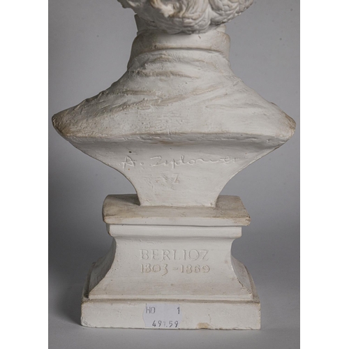 339 - After Astrid Zydower (Br. 1930-2005) plaster bust of the French composer Hector Berlioz, subject and... 