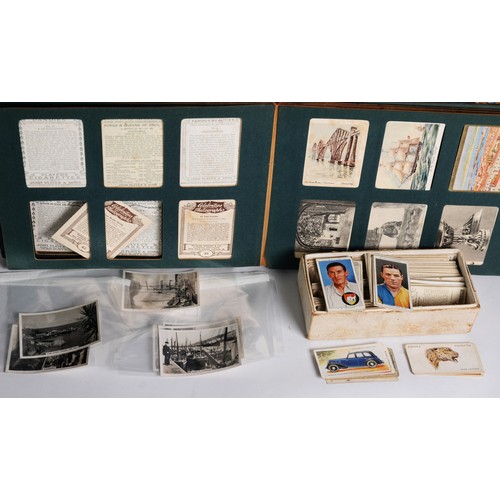 179 - CIGARETTE CARDS, THREE ALBUMS/ FOLDERS OF OVERSIZED CARDS, WILLS OLD FURNITURE, SENIOR SERVICE BRITI... 