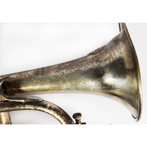 151A - J. HIGHAM, STRANGEWAYS, MANCHESTER, SILVER PLATED TRUMPET CORNET, prize medal class A, clear bore, c... 