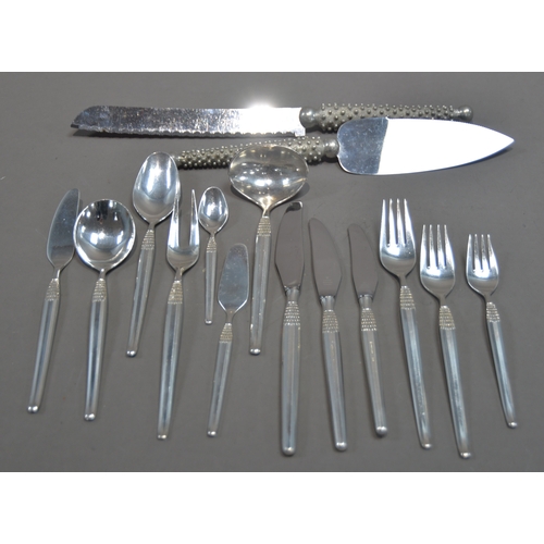 430 - ONE HUNDRED AND FORTY ONE PIECE FIGAST, DANISH TABLE SERVICE OF STAINLESS STEEL CUTLERY FOR TEN PERS... 