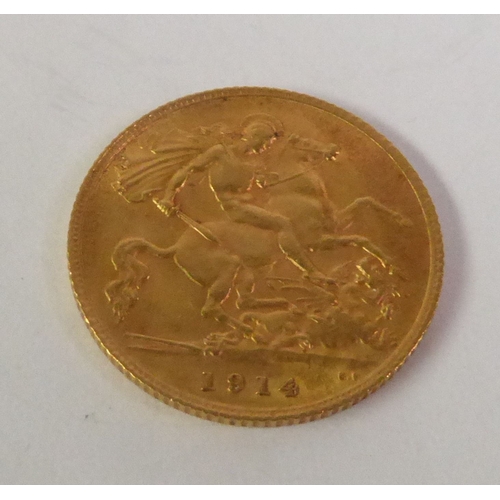 72 - GEORGE V 1914 HALF SOVEREIGN