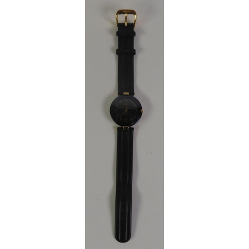 6 - RADO LADY'S QUARTZ WRIST WATCH, the circular black ceramic dial with batons, centre seconds hand and... 