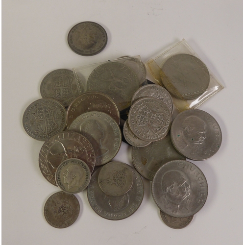 75 - GEORGE V 1935 CROWN COIN; FIVE 1965 CHRUCHILL CROWN COINS; FOUR ELIZABETH II CROWN COINS; and ELEVEN... 