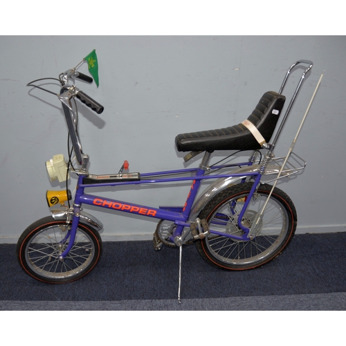 213 - RALEIGH CHOPPER MK II, Arrow Wedge in purple with fluorescent orange decals and Sturmy Archer gears,... 