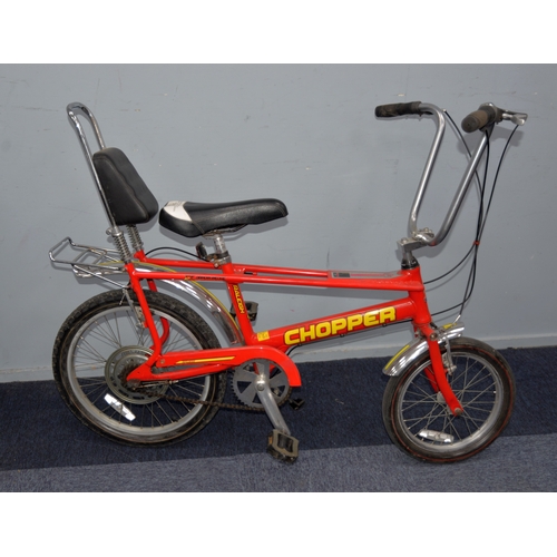 204 - RALEIGH CHOPPER MK III, in red paintwork with outlined yellow decals and Sturmey Archer twist change... 