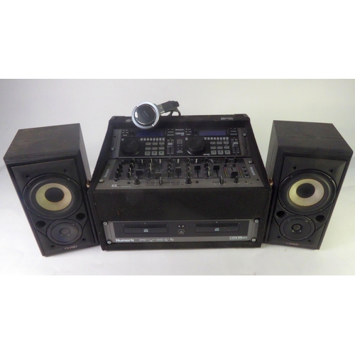 306 - HI-FI EQUIPMENT, Numark CDN 88 MP3 and CD decks, C3 USB mixer, CDN 88 MP3 CD player and a Mission 70... 