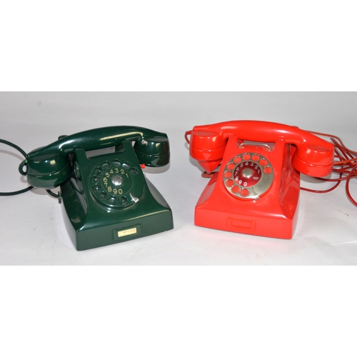 247 - L. M. ERICSSON SWEDISH MADE RED ROTARY DIAL TELEPHONE with rotary dial number 1 to 10, No A3341 and ... 