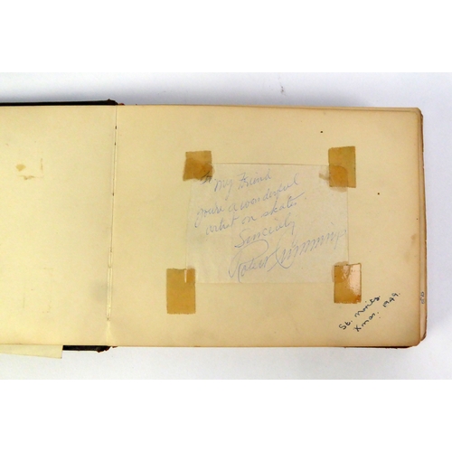 298 - AUTOGRAPH ALBUM, with autographs of stage and iceskating stars of the post-war eara, including Eddie... 