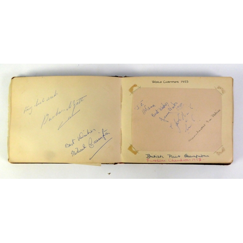 298 - AUTOGRAPH ALBUM, with autographs of stage and iceskating stars of the post-war eara, including Eddie... 