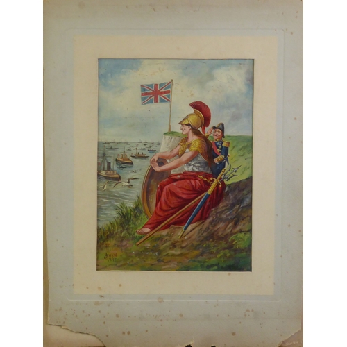 88 - J SHAW of BURY (LATE NINETEENTH CENTURY) OIL PAINTINGS ON BOARD, FOUR Patriotic Military subjects, o... 