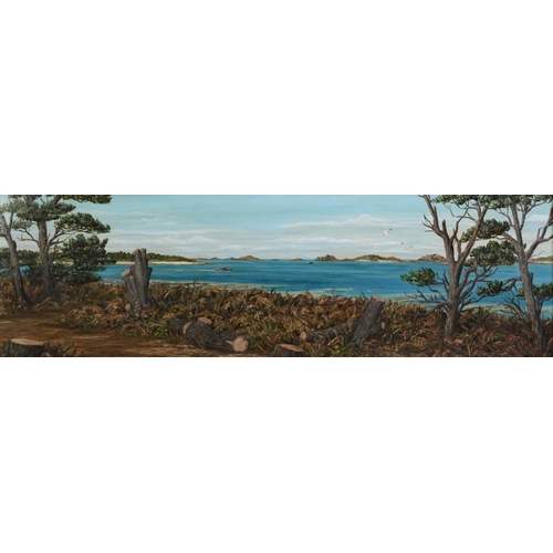 106 - MARGARET BROWN (TWENTIETH/ TWENTY FIRST CENTURY)OIL ON ARTIST BOARDRural landscape with road and far... 