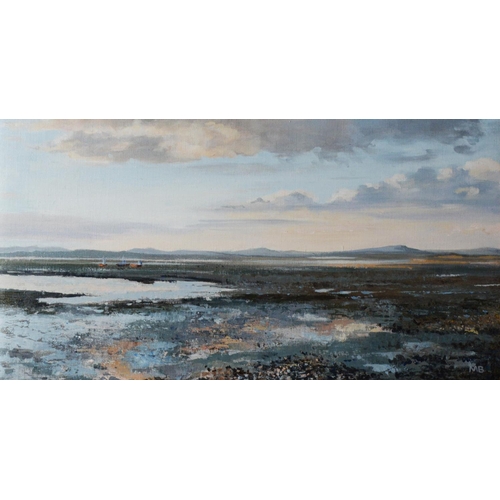 114 - MARGARET BROWN (TWENTIETH/ TWENTY FIRST CENTURY) OIL ON CANVAS‘Seashore at Low Tide’Initialled MB lo... 