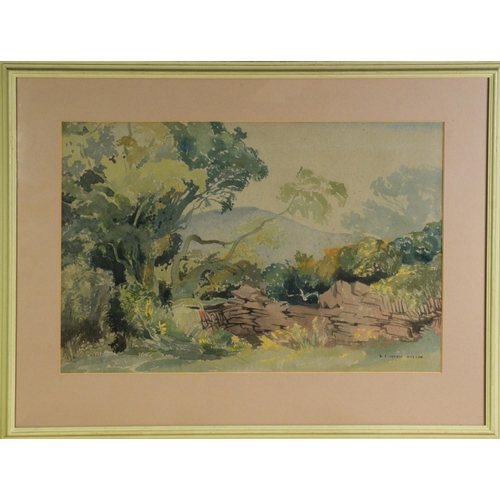 141 - EDWARD BOUVERIE HOYTON (1900-1988) WATERCOLOUR‘A Grey Morning, Devon’ Signed, titled verso 13 ½” x 2... 