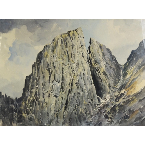 142 - EDWIN GRIEG HALL (1929-2017) PAIR OF WATERCOLOURS Rocky Mountain ridges, one titled ‘Cuilins’ Signed... 