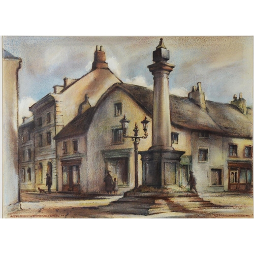 146 - J. NICHOLSON (TWENTIETH/ TWENTY FIRST CENTURY)WATERCOLOUR‘Appleby, Westmorland’, town square with mo... 