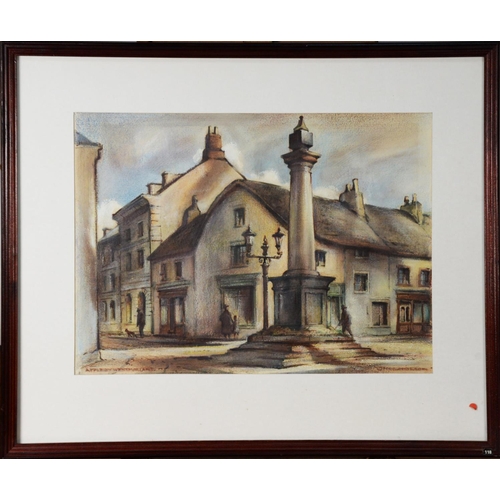 146 - J. NICHOLSON (TWENTIETH/ TWENTY FIRST CENTURY)WATERCOLOUR‘Appleby, Westmorland’, town square with mo... 