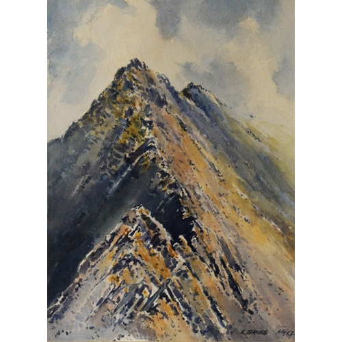 148 - EDWIN GRIEG HALL (1929-2017) WATERCOLOUR ‘Aonach Eagach Ridge, Glencoe’ Signed lower right, labelled... 