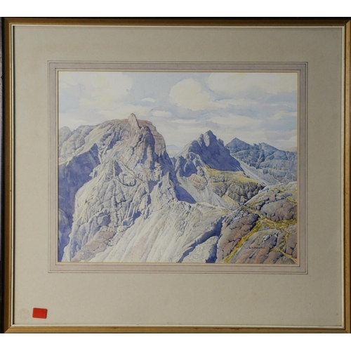 152 - G S PRENTICE (TWENTIETH/ TWENTY FIRST CENTURY)WATERCOLOUR‘The Cullin from Sgurr Mhic Coinnica’ Signe... 