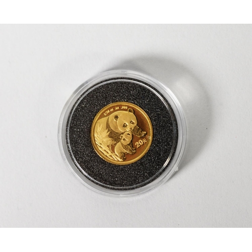 313 - GOLD COINS: 2004 fine gold 20 yuan 'The Panda' Royal Mint con from the Fine Gold Miniatures collecti... 