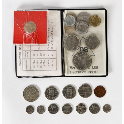 347 - COINS AND TOKENS: Small group of mid-twentieth century and later continental and world coinage inclu... 